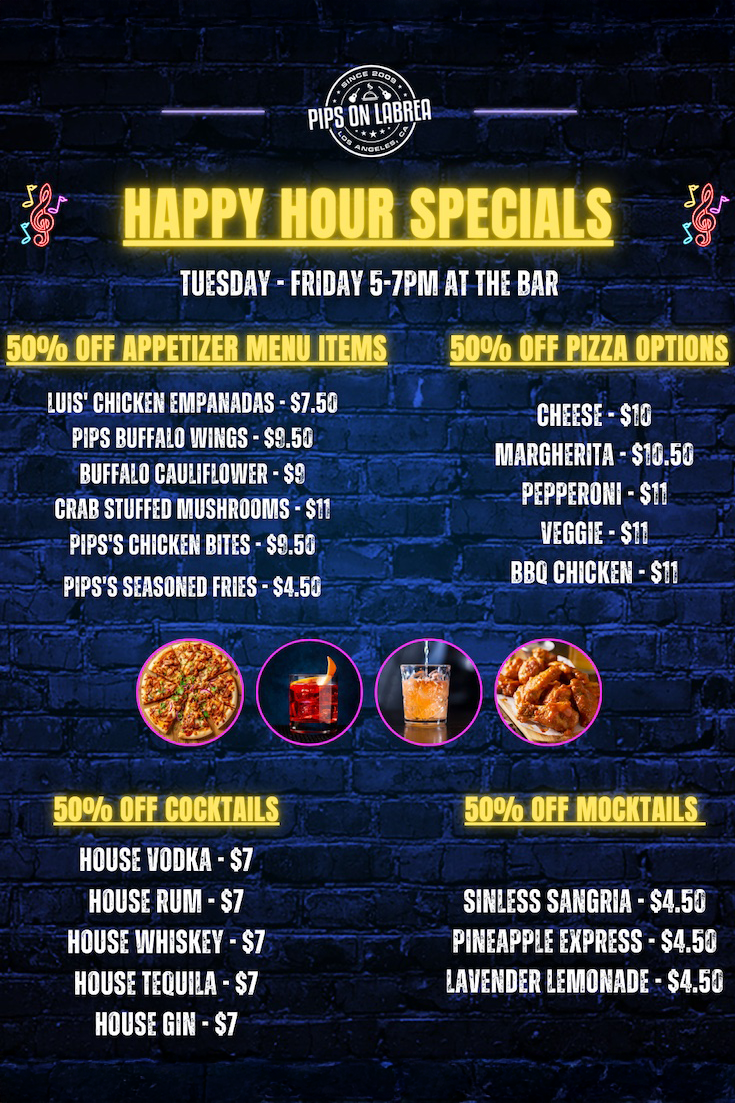 Clickable promo for our weekly live music schedule.
